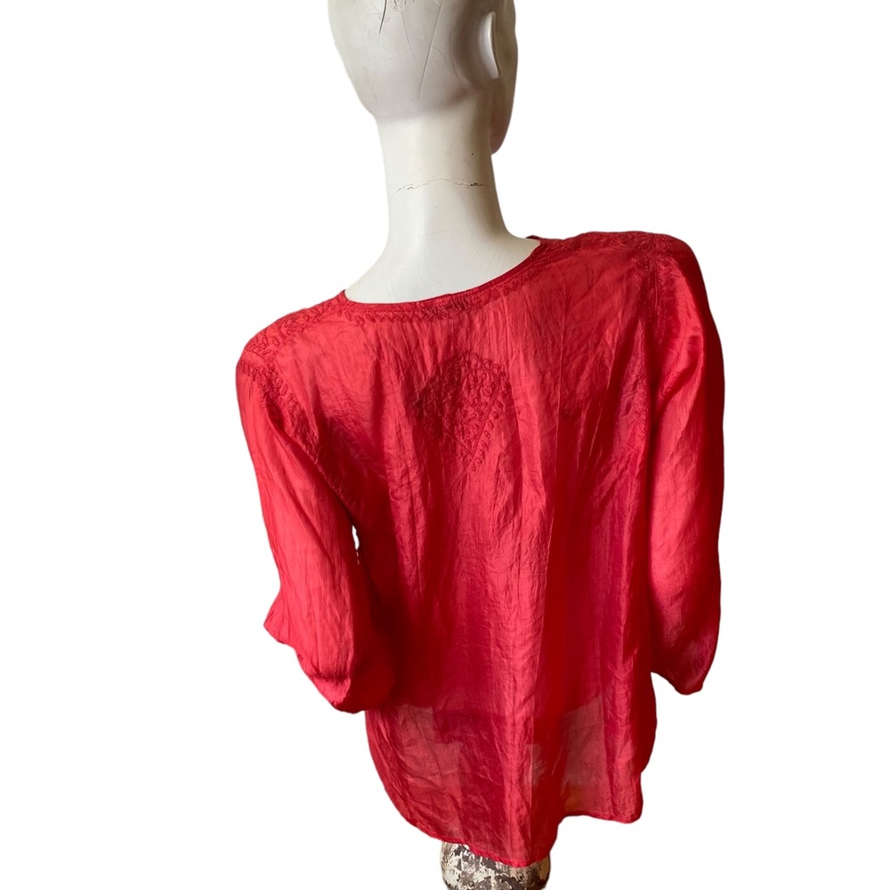 Roberta Freyman Roller Rabbit Raspberry Pink Silk… - image 5